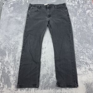 Levis 569 Jeans Mens 36x32 (Fits 37x30) Black Loose Straight Dark Wash Denim
